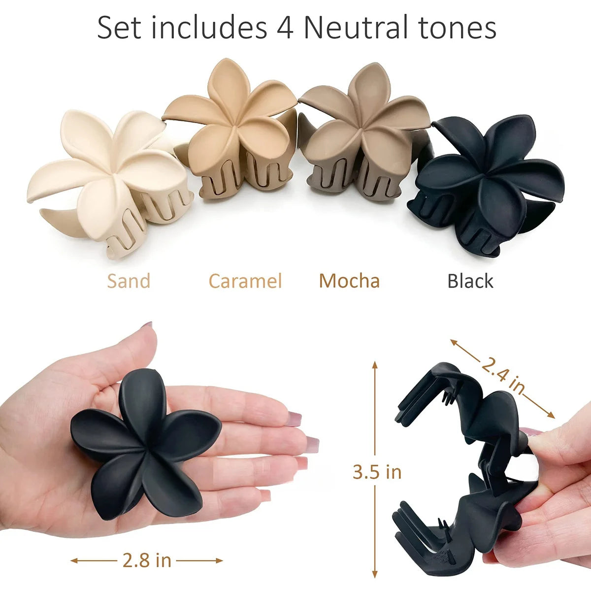 4Pcs Fashion Flower Clips