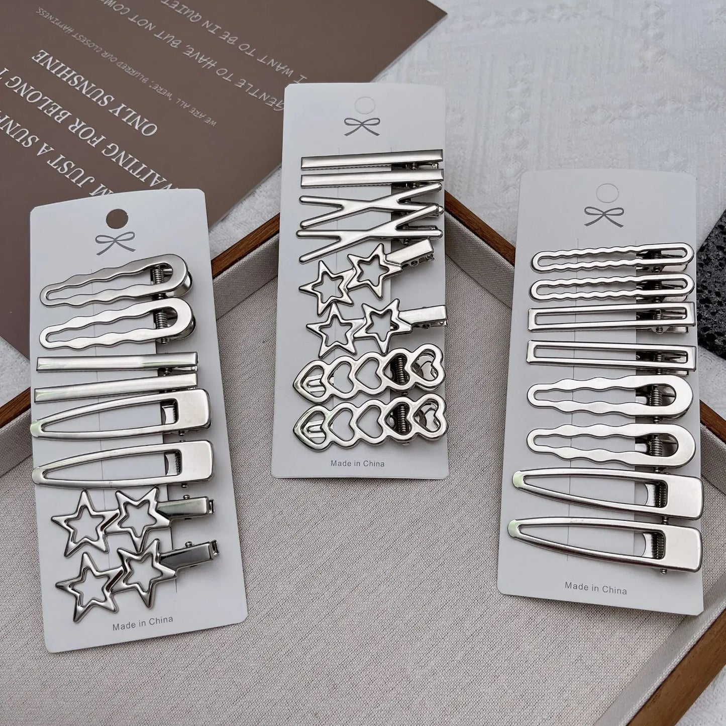 Silver Hair Clips