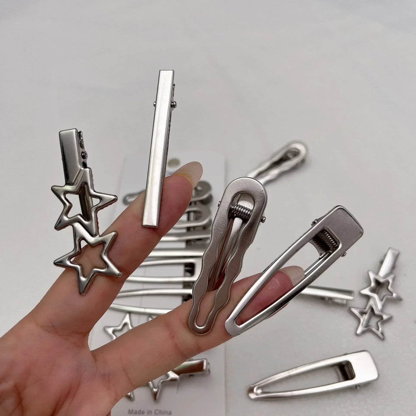 Silver Hair Clips