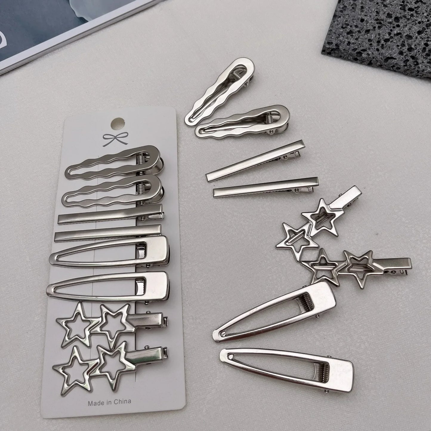 Silver Hair Clips