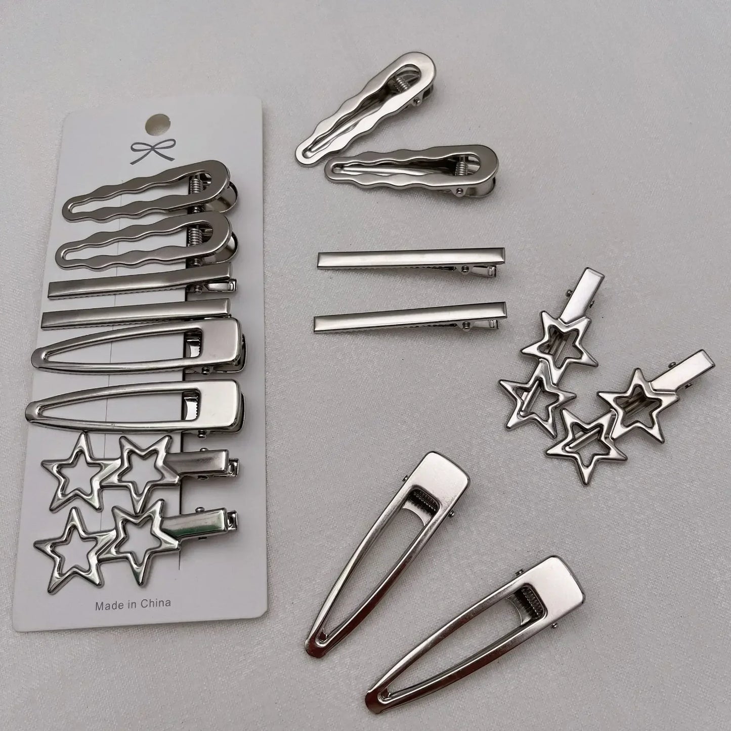 Silver Hair Clips