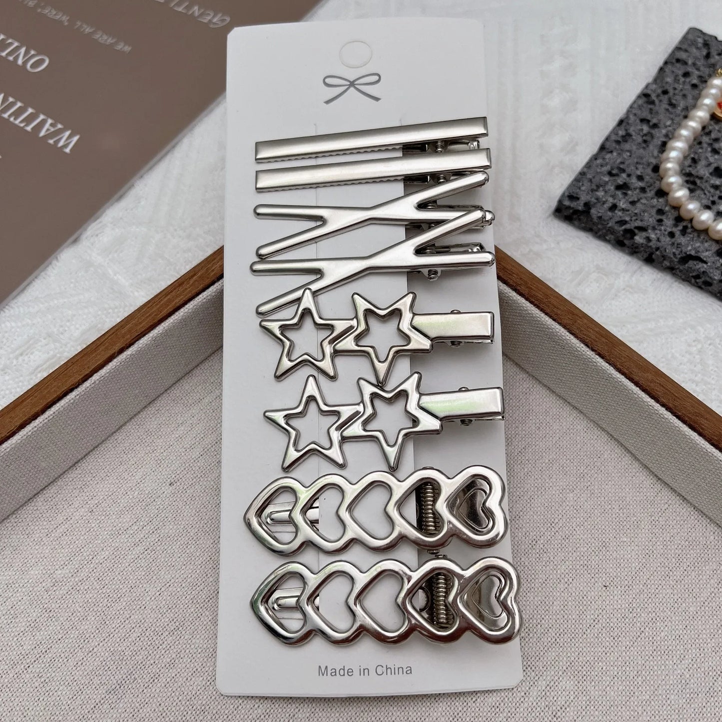 Silver Hair Clips