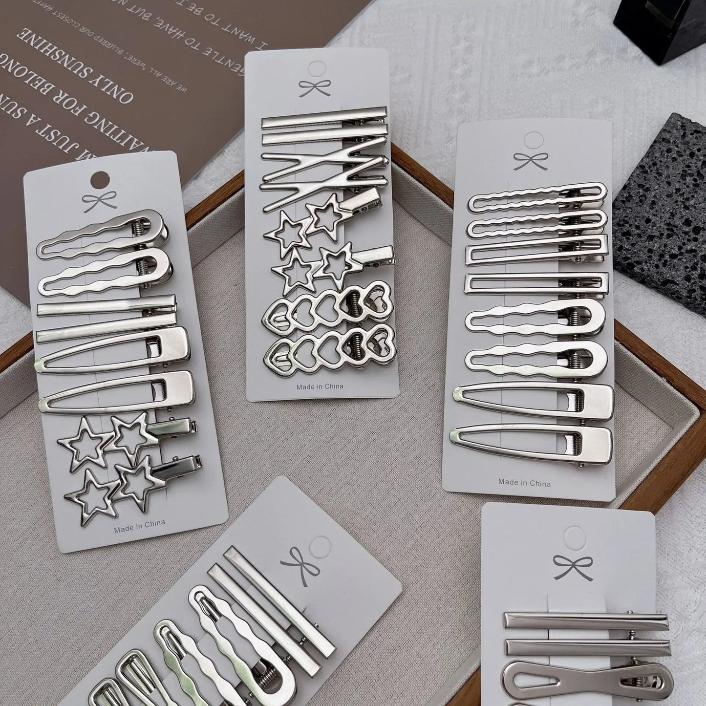 Silver Hair Clips