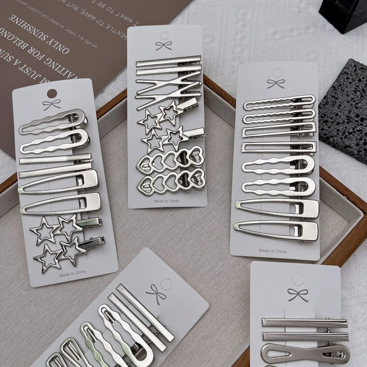Silver Hair Clips